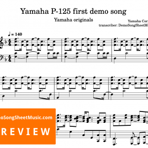 Yamaha P-125 first demo song 1 sheet music PDF
