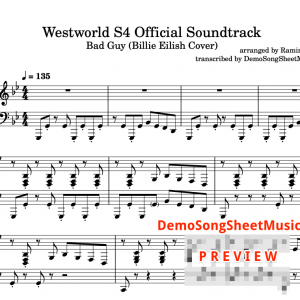Bad guy Westworld piano sheet music - free preview
