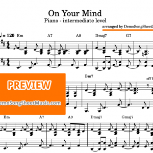 On your mind-Emi Choi-piano arrangement-sheet music-free preview image