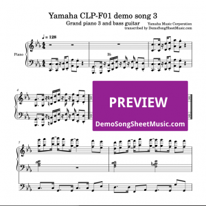 Yamaha Clavinova CLP-F01 grand piano 3 third demo song - sheet music preview