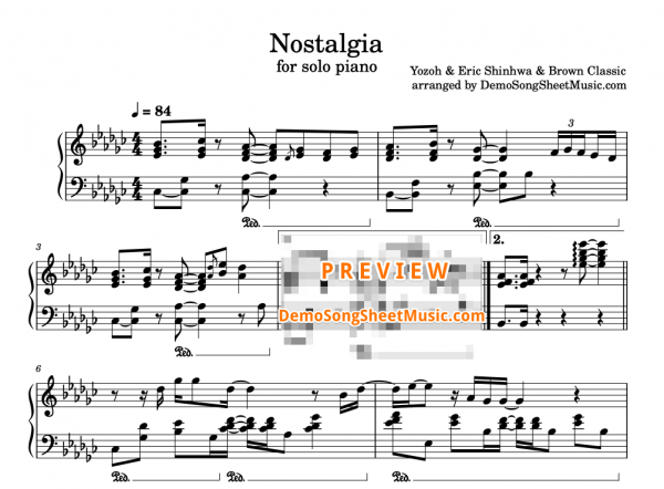 Nostalgia-Yozoh-sheet music arrangement preview