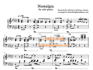 Nostalgia Yozoh sheet music piano PDF feat. Eric Shinhwa