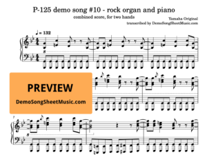 P-125 demo song 10 - Rock organ sheet music free preview image