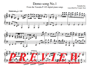 Yamaha P-105 demo song 1 - sheet music PDF and audio