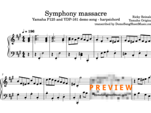 Yamaha P125 demo song #6 - harpsichord - Symphony Massacre - sheet music PDF