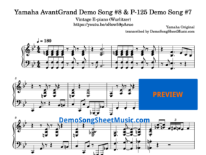 NU1X demo song eight sheet music - Yamaha vintage e-piano demo - PDF